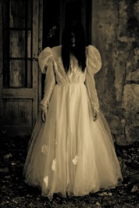 15693133 - horror scene of a scary woman - bride